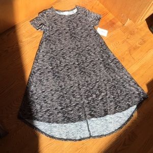 LulaRoe Black, gray & white Carly dress